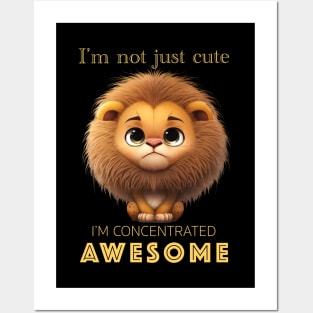 Lion Concentrated Awesome Cute Adorable Funny Quote Posters and Art